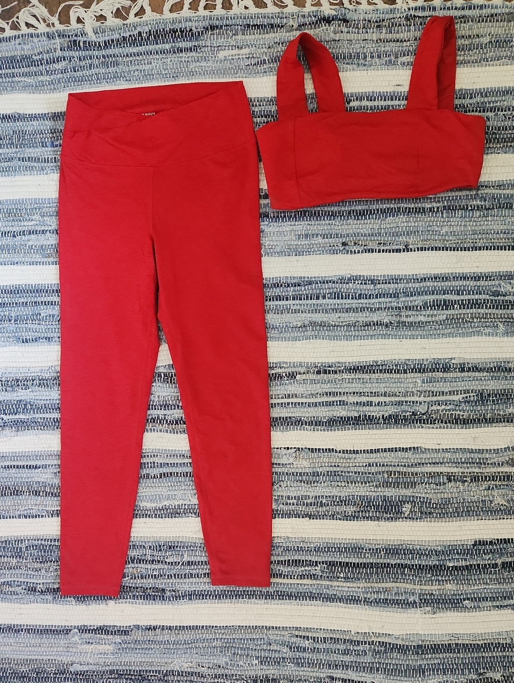 Old Navy Red Leggings with Matching Crop Tank/ Sport Bra